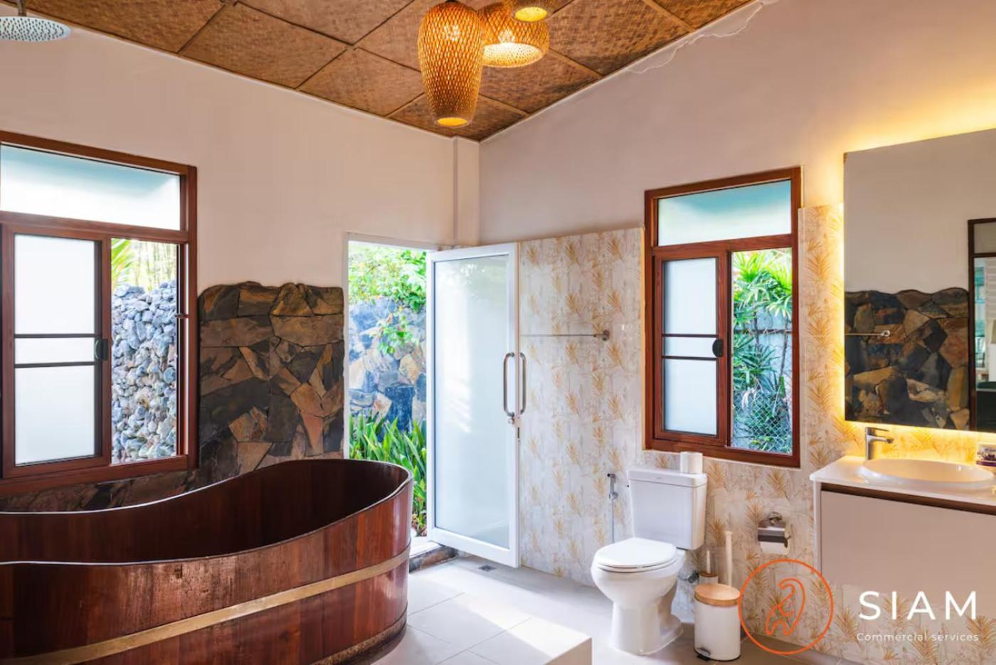 The Wooden Beach House 3Br - Sunset Beach Garden Taling Ngam Beach 외부 사진